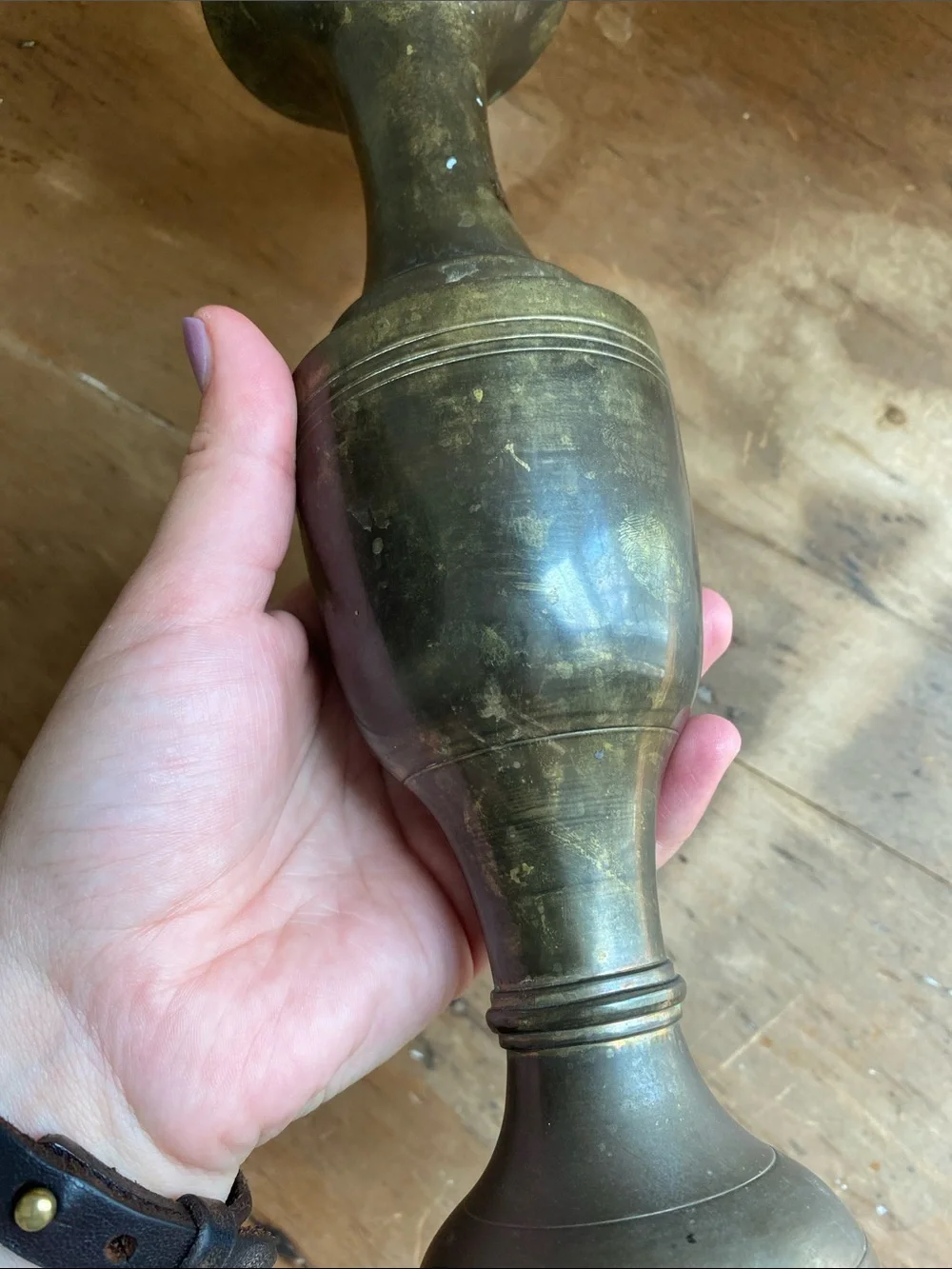Brass Indian Vase with Patina Small